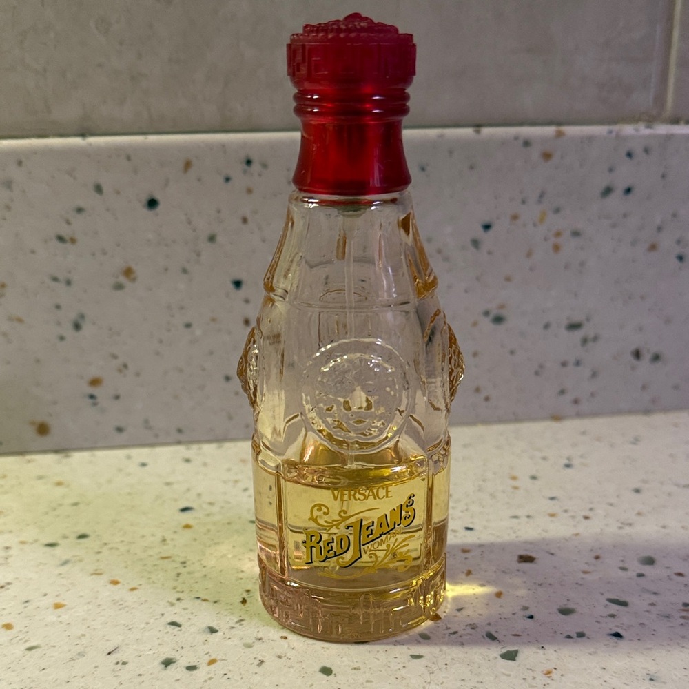 Versace Red and Gold Red Jeans Bottle